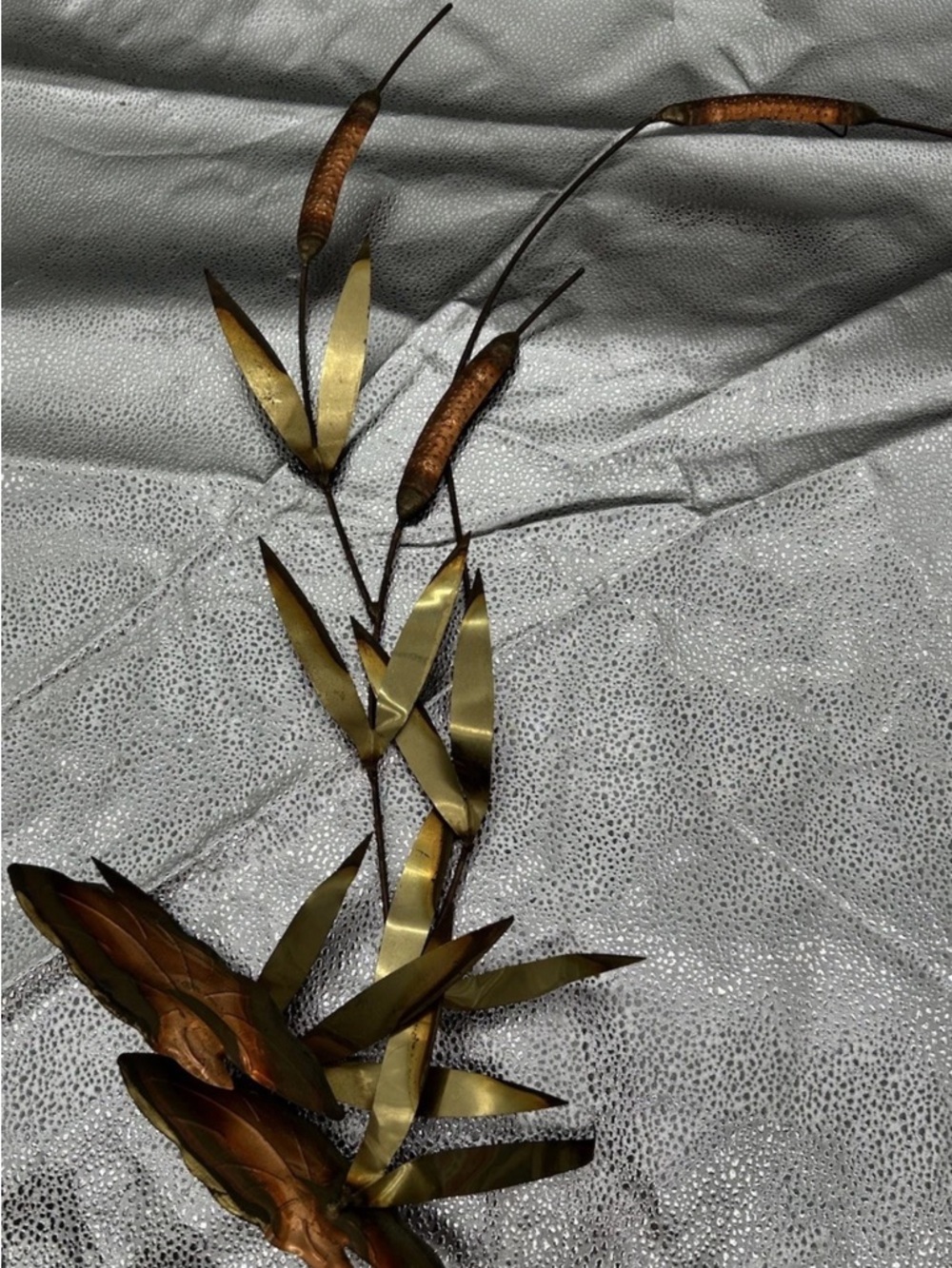 Metal Cattail Wall Art - Gold and Brown